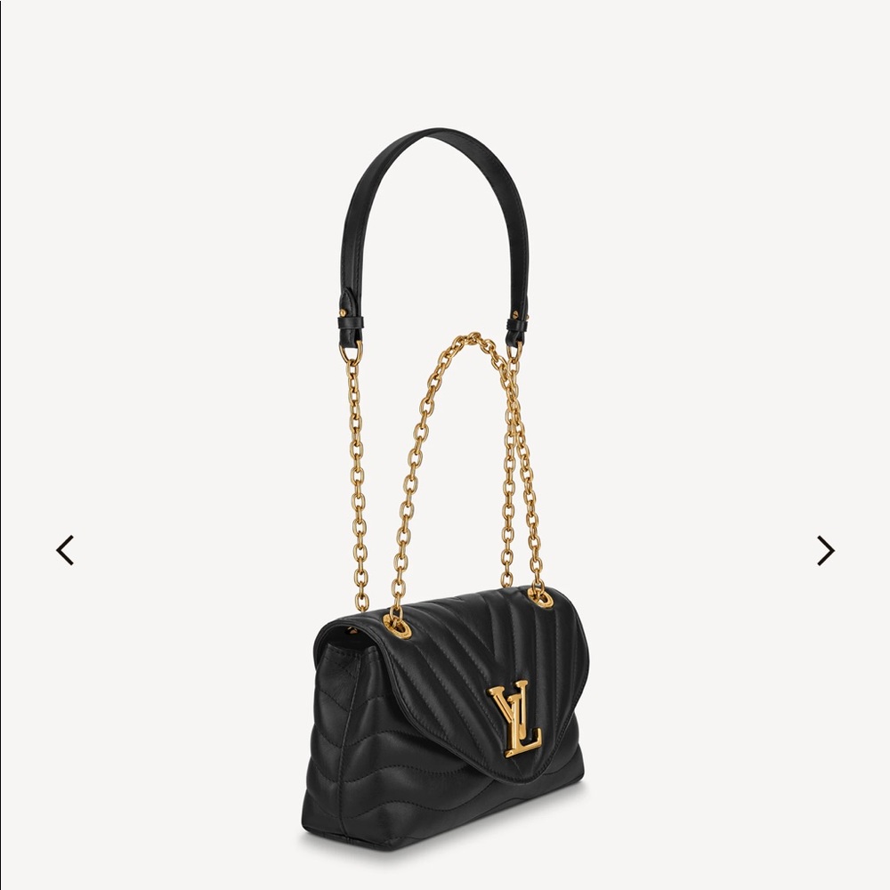 Louis Vuitton Black Quilted Shoulder Bag with Gold Chain